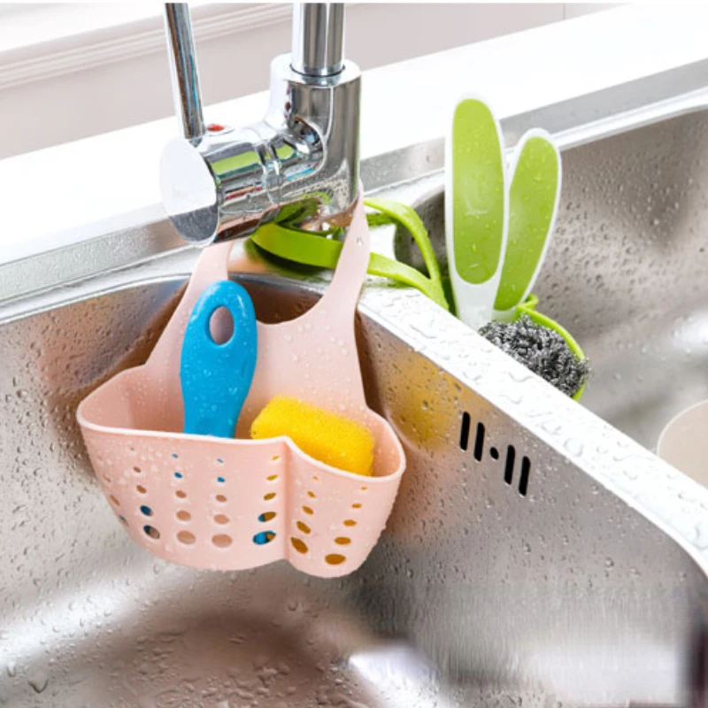 

Multi-function Adjustable Plastic Kitchen Faucet Drain Basket Bathroom Sink Storage Basket Hanging Drain Bag Shelves Organizer