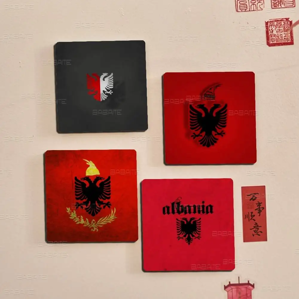 A-Albania flag 1pc Fridge Magnet Personalized Magnetic Photo Holder Durable Square Picture Surface Fridge Magnets