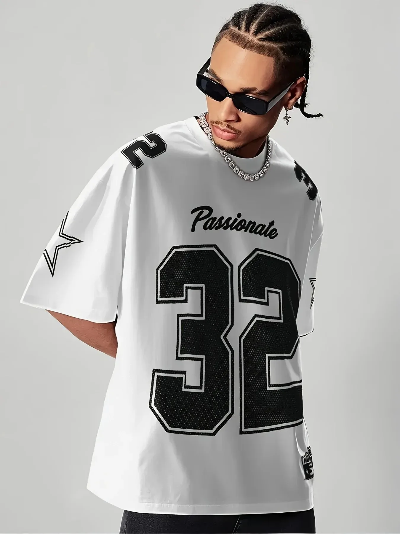 Fashionable American men's summer Brooklyn alphanumeric print micro elastic breathable round neck T-shirt outdoor street top