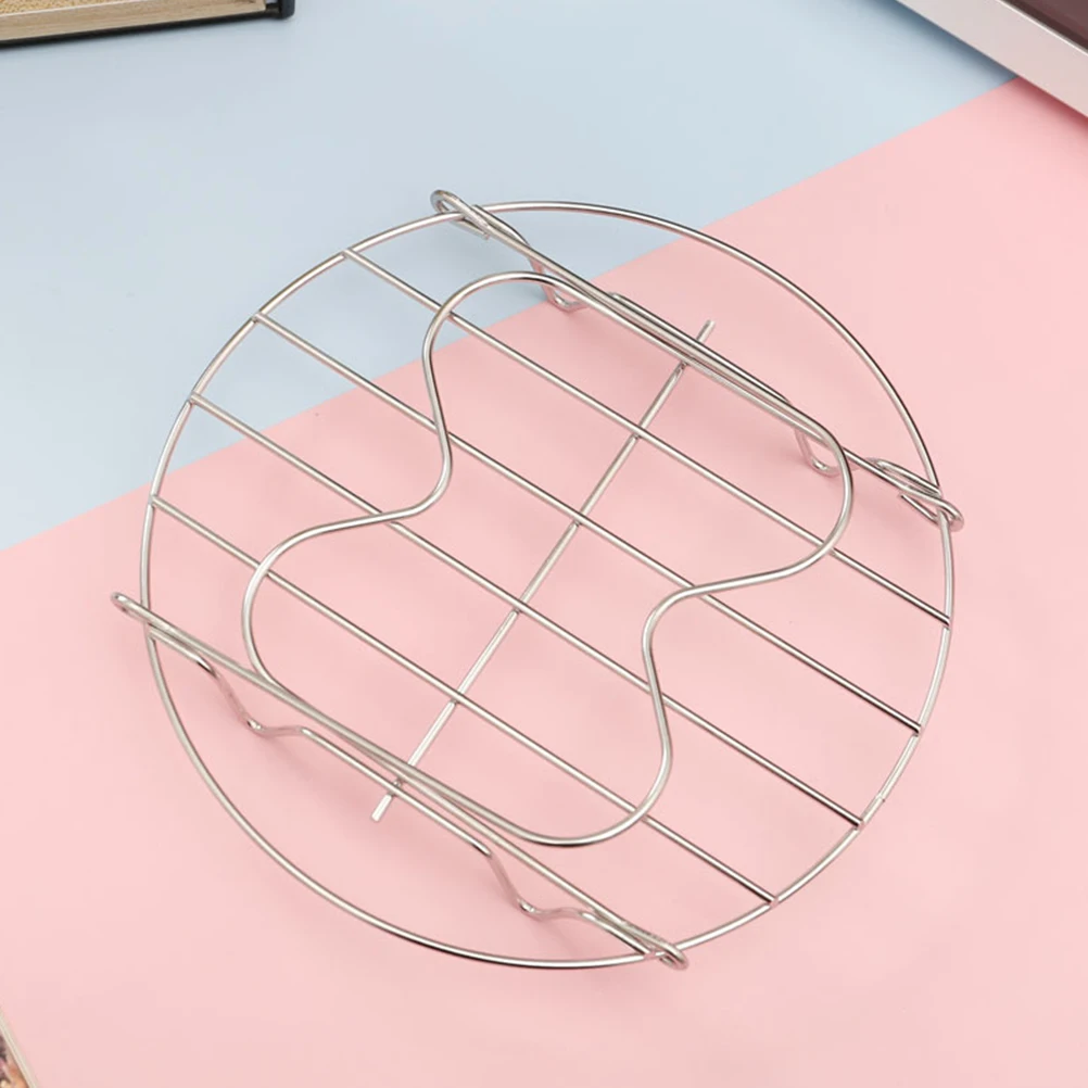 Stainless Steel Steaming Rack 1 Tier Heat Resistant Kitchen Food Steamer for Rice Cooker Mesh Steam Basket with Handles Cooking