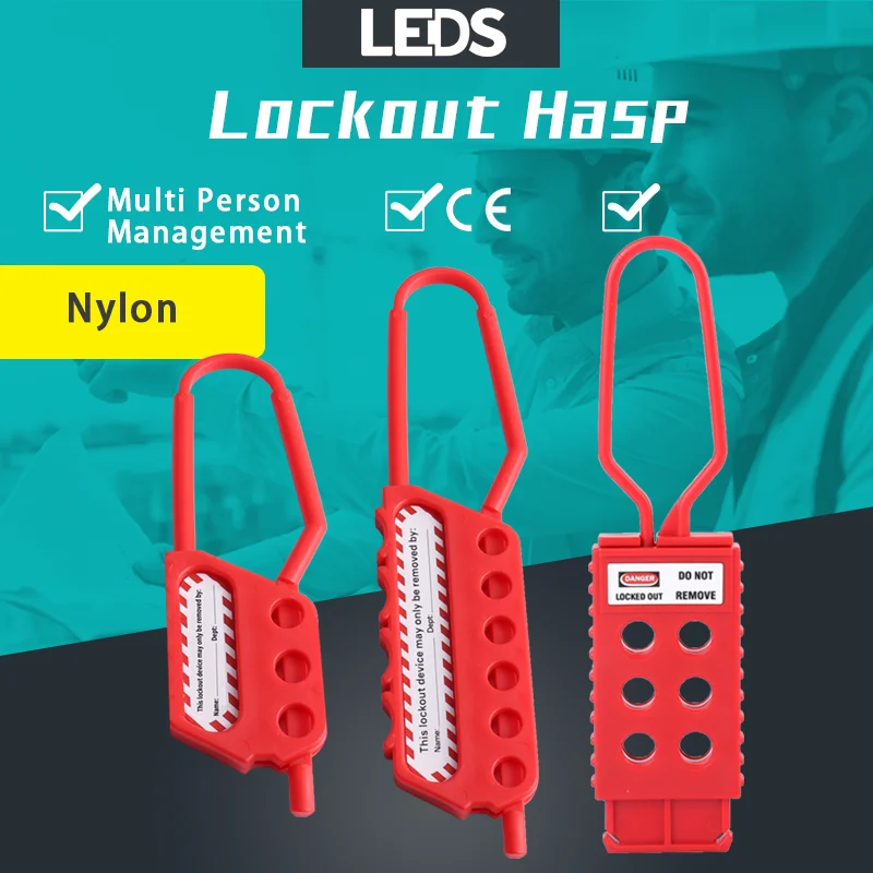 

Lockout Hasp Idustrial 6 Holes Multiple Isolation Chrome Coated Steel Aluminum Nylon Safety LOTO Red Plastic 1" 1.5" 25mm 38mm