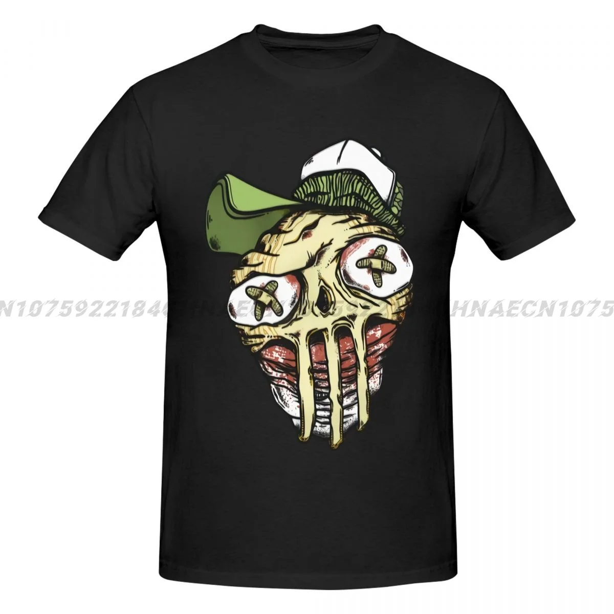 Top Sale Monstrous Head With Cap Print Casual Loose Tee Shirt Harajuku Unisex T-shirt