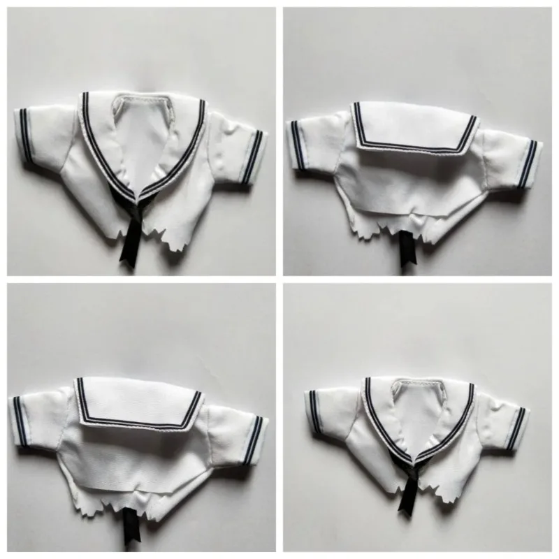 

Female Soldier 1/6 Scale Sailor Shirt Navy Student Style Irregular Cutting Edge Clothes Model for 12'' Action Figure Doll
