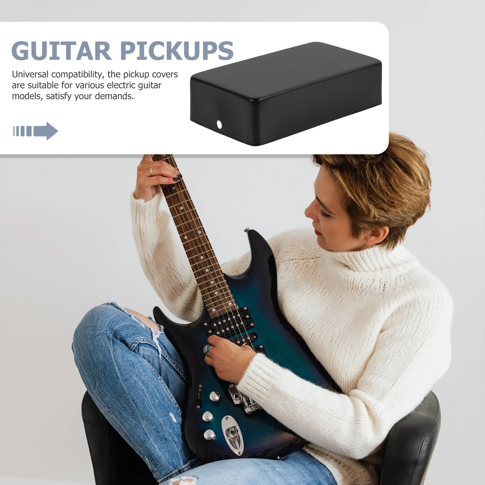 

2pcs Metal Covers For Guitar Electric Parts Protective Shield Accessories Covering Supplies Noise Reduction Guitar Pickup Cover