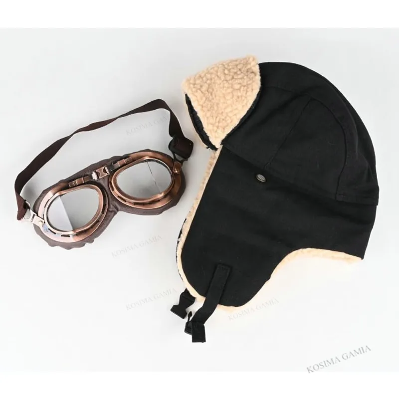 Gorro Aviador Térmico Antiviento con Gafas - usage example