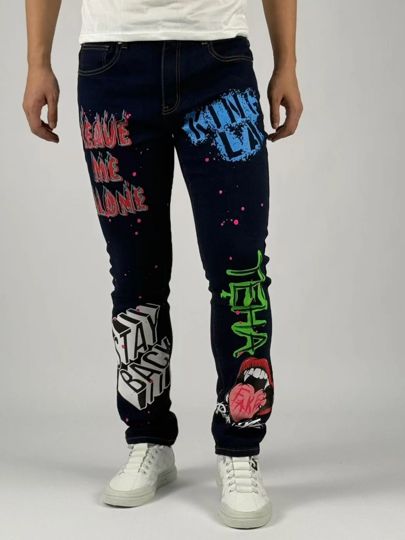 Marque King Jeans - Y2K classique et polyvalente adaptée aux fêtes et aux mariages imprimés à la mode et à la mode