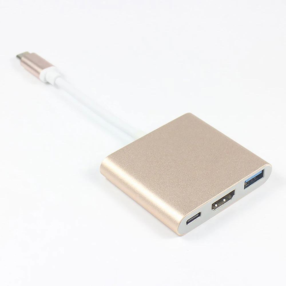 USB3.0 To HDMI-compatible Converter USB-C Adapter 3 in 1 HUB Aluminum For Note8 S9 Mate 10 Display Mouse