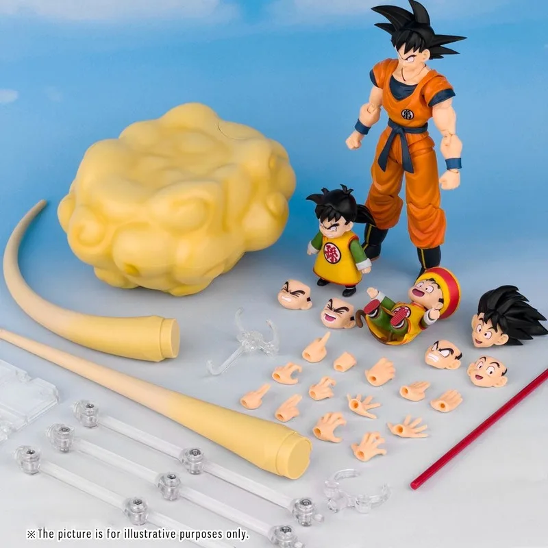 

Dragon Ball Mochi Action Figure Goku Gohan Father-Son An Unbreakable Bond Father Son Hug Double Set Somersault Cloud Model Toy