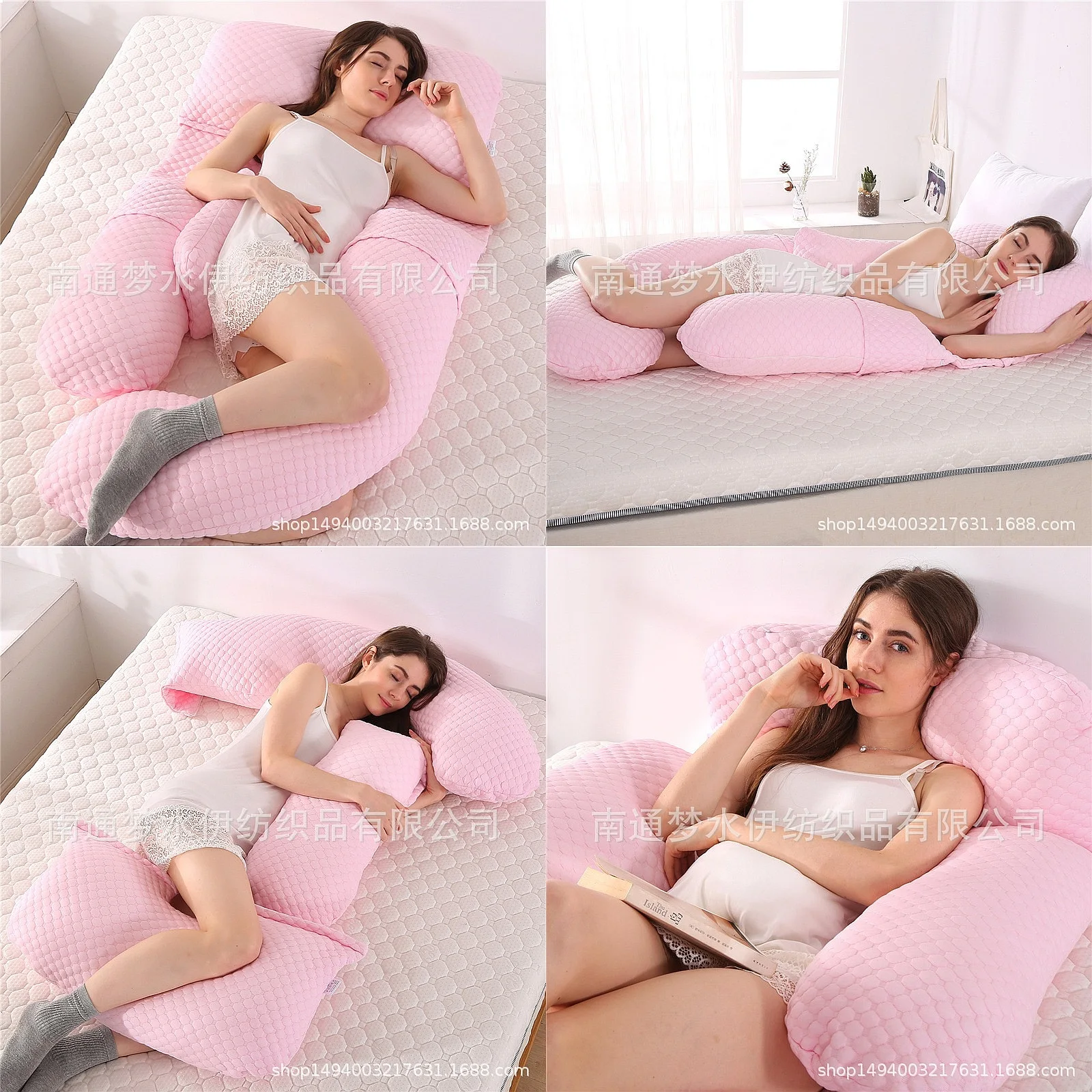 100% Cotton Washable Bamboo Fiber G-Shape Pregnancy Pillow Side Sleeper Lumbar Support  Body Pillow