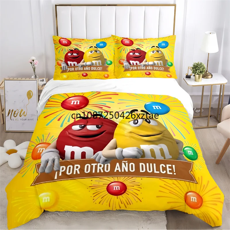 

MM&M Logo Cartoon Couette 220x240 Duvet Cover Sets Printed Bedding Set Double Queen King Size,Bettbezug