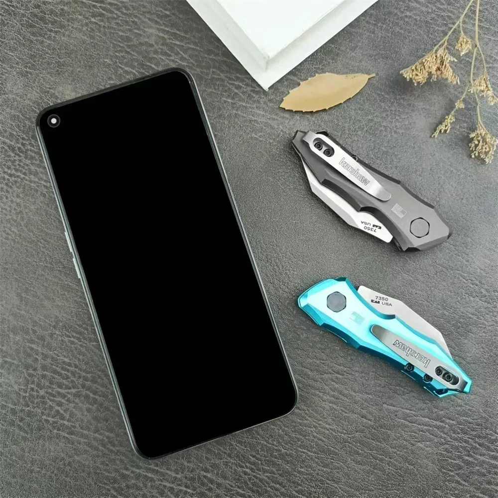 NEW KS 7350 Folding Pocket Knife D2 Blade Aluminum Alloy Handle High Quality Outdoor EDC Survival Hunting Camping Hiking Tools