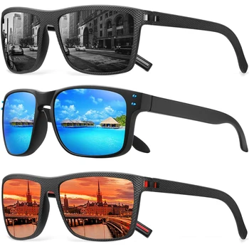 남녀공용 편광 선글라스, 트렌디 레트로 미러 렌즈, 야외 스포츠, 낚시, 하이킹, 운전 선글라스, 2 팩 