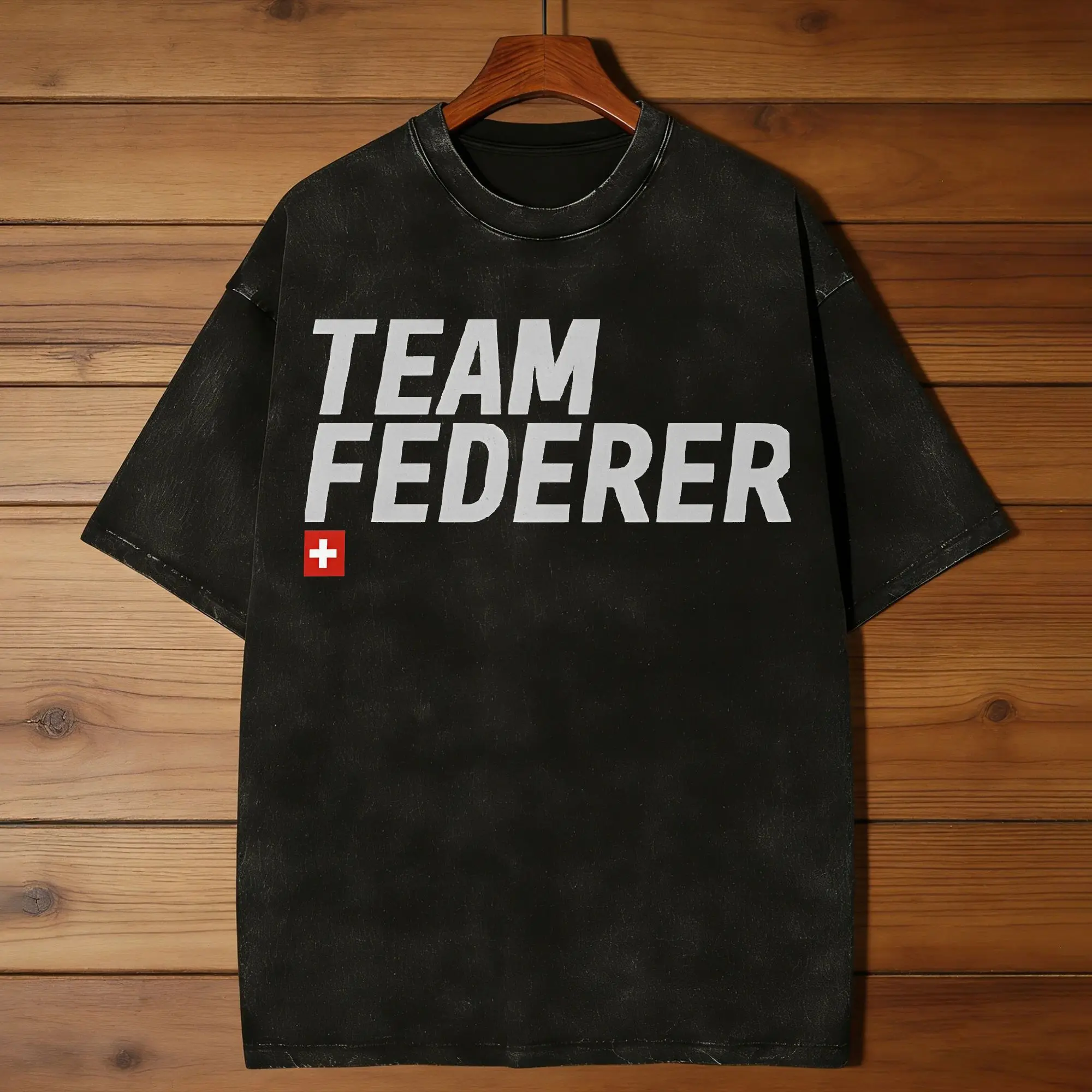 Team Roger Federer Logo T Shirts Men's  100% Cotton Casual T-Shirt Crew Neck  Tee Shirt Short Sleeve Clothing Classic