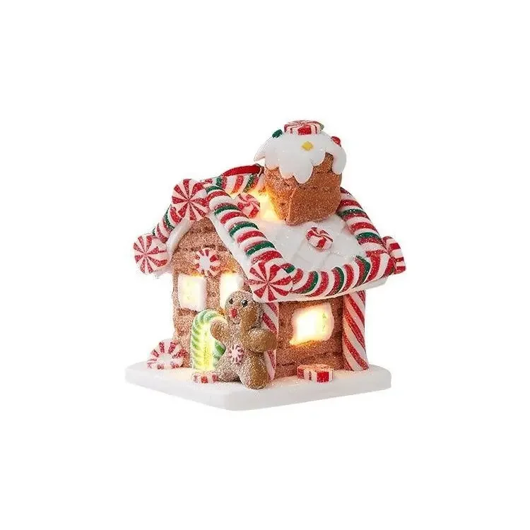 Christmas Soft Pottery Luminous Biscuits Small House Creative Tabletop Ornaments Igloo Decoration Gifts Cafe Layout