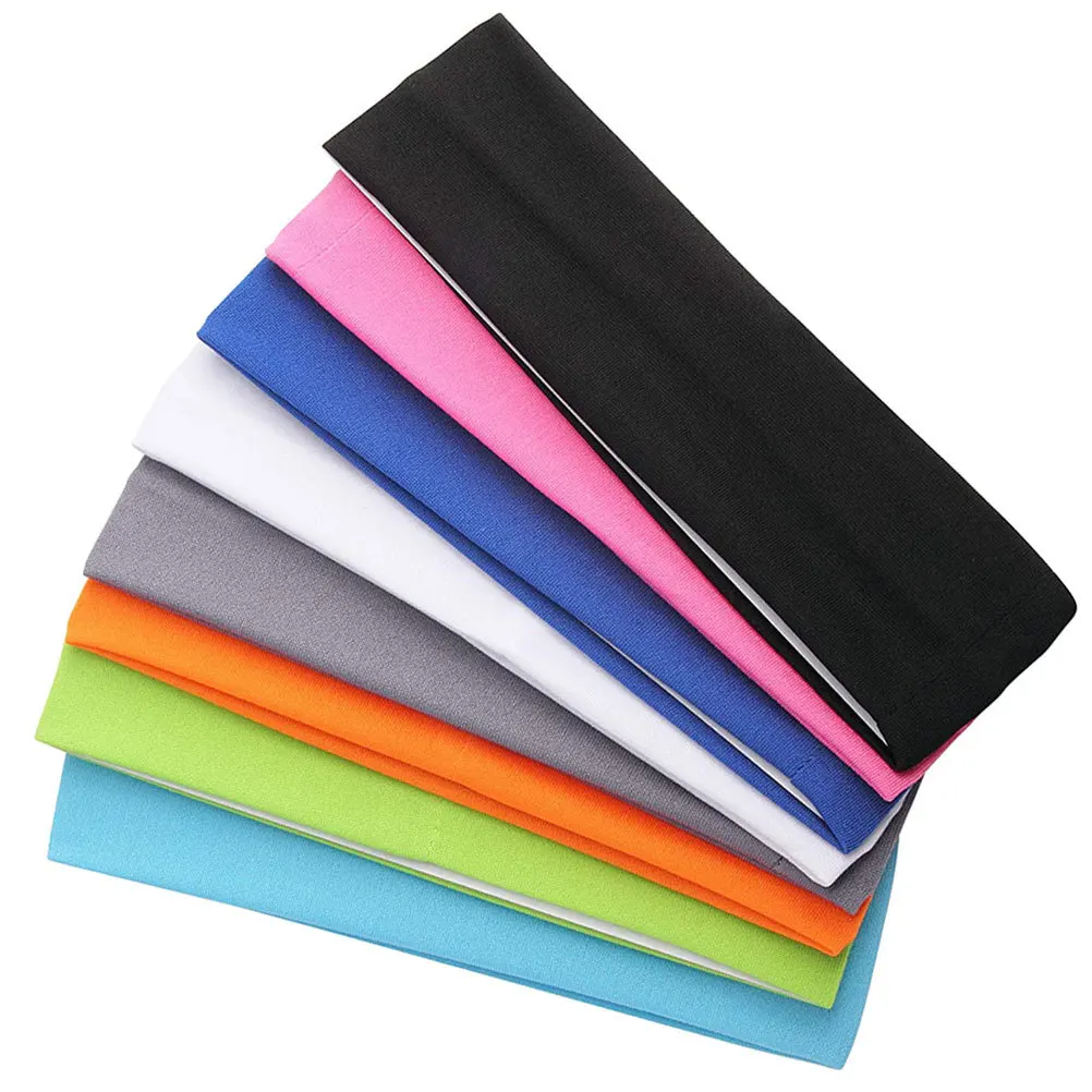 

8 pcs Wide Elastic Cotton Yoga Headbands For Women Girls Sports Teams Breathable Fashion Head Wrap Stretchy Headband Hair Care
