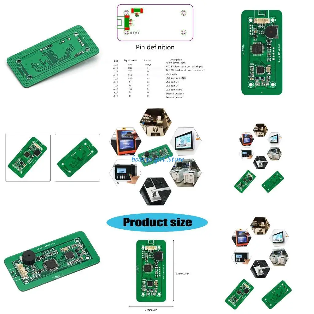 

C7AB IC Reader Wireless RF Card Module IC Card Reader Module Read Write Module with USB
