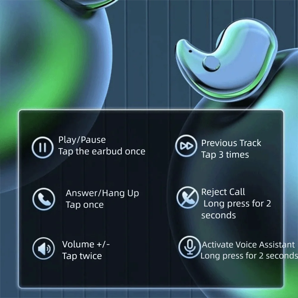 

Bluetooth 5.3 Bluetooth Earphones Noise Reduction Waterproof Deep Sleep Earbuds LED Display HIFI Stereo