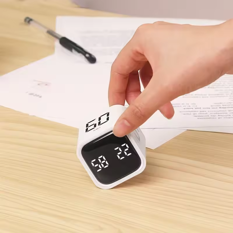 Temporizador de cubo de productividad, Sensor de gravedad, pantalla LED volteante, 4 tiempos preestablecidos, modos duales, cuenta atrás, estudio de cocina, Mini temporizador Digital