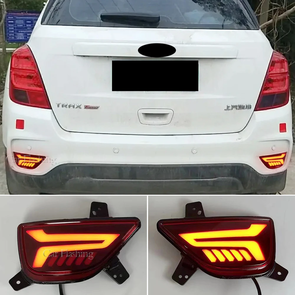 

Car LED Rear Bumper Tail Lights For Chevrolet Trax U200 2017 2018 2019 Reflector Lamp Brake Stop Light turn signal