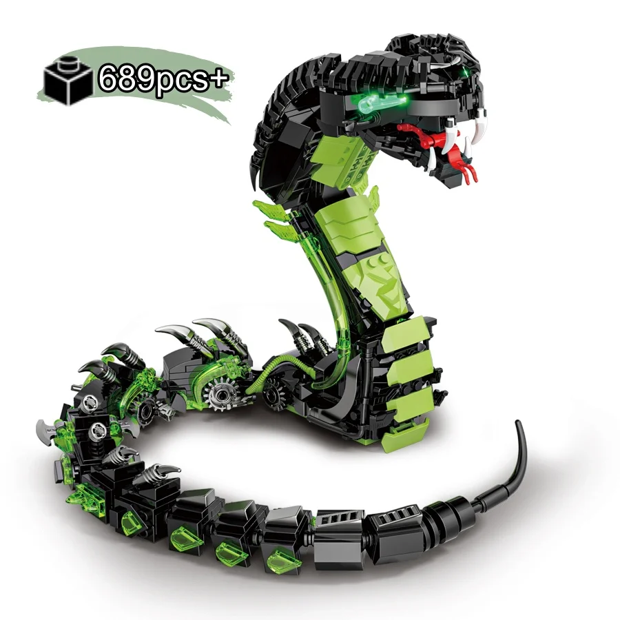FUNXINEE 689 pz Meccanico Cobra Building Blocks Modello Tecnico MOC Assemblaggio Mattoni Regali Di Compleanno Di Natale Giocattolo per I Bambini