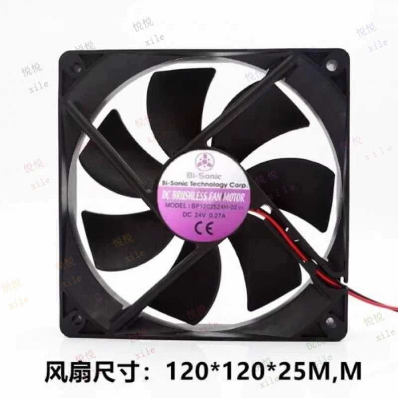 

L+ 1PCS BP1202524H-02 c1 12025 DC24V 0.27A 12cm 2-Wire Inverter Cooling Fan