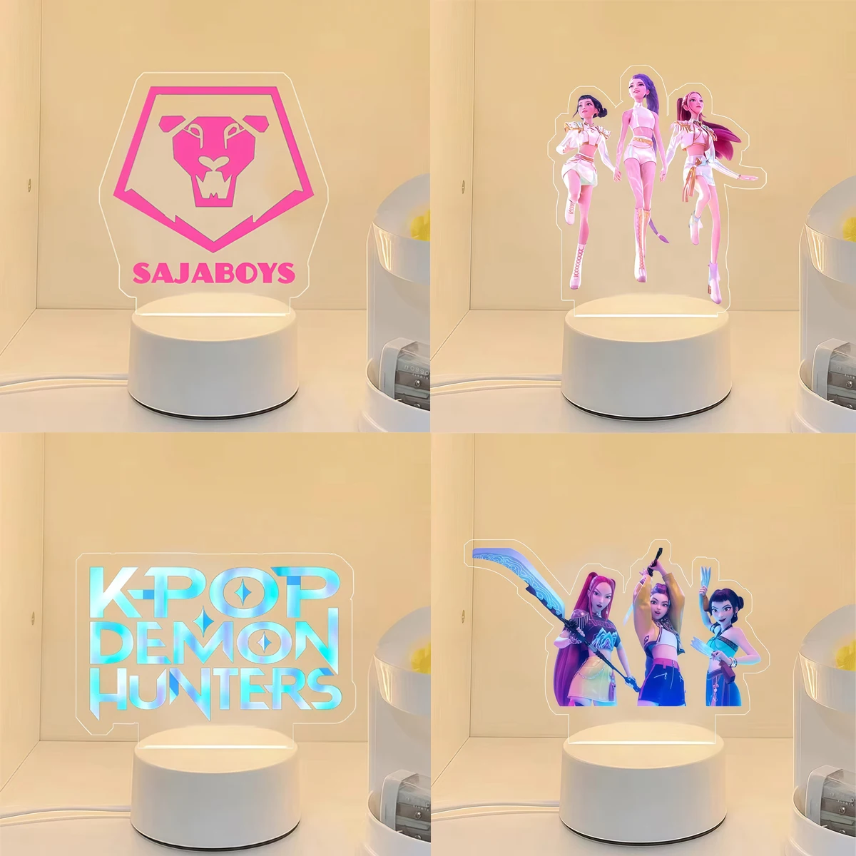 KPop K-POP chasseurs de démons Kawaii Zoey Rumi Mira Saja garçons Superstar lumière monochrome télécommande 16 couleurs lumière veilleuse