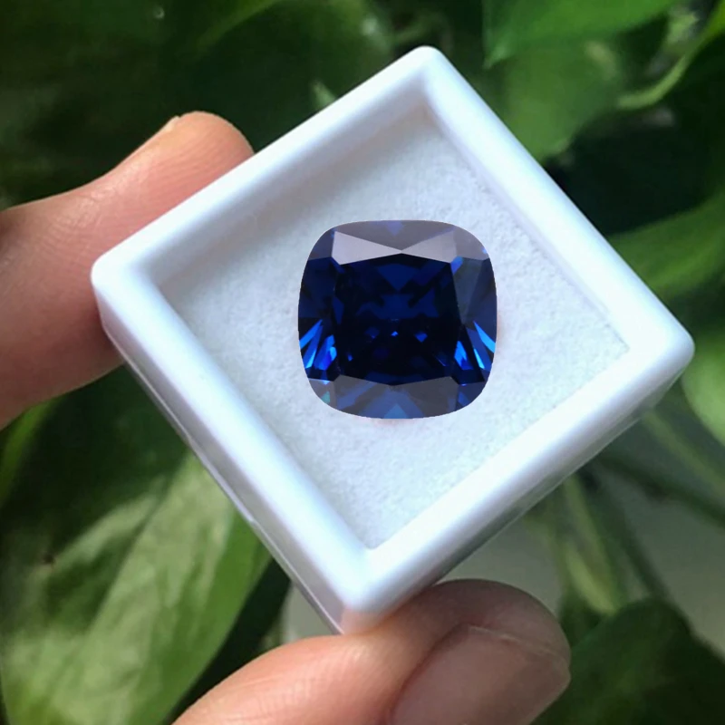 

With Box Blue Sapphire 12×12mm Natural Square Cut VVS Loose Gemstone for Jewelry Making Collection Gift Pretty Stone