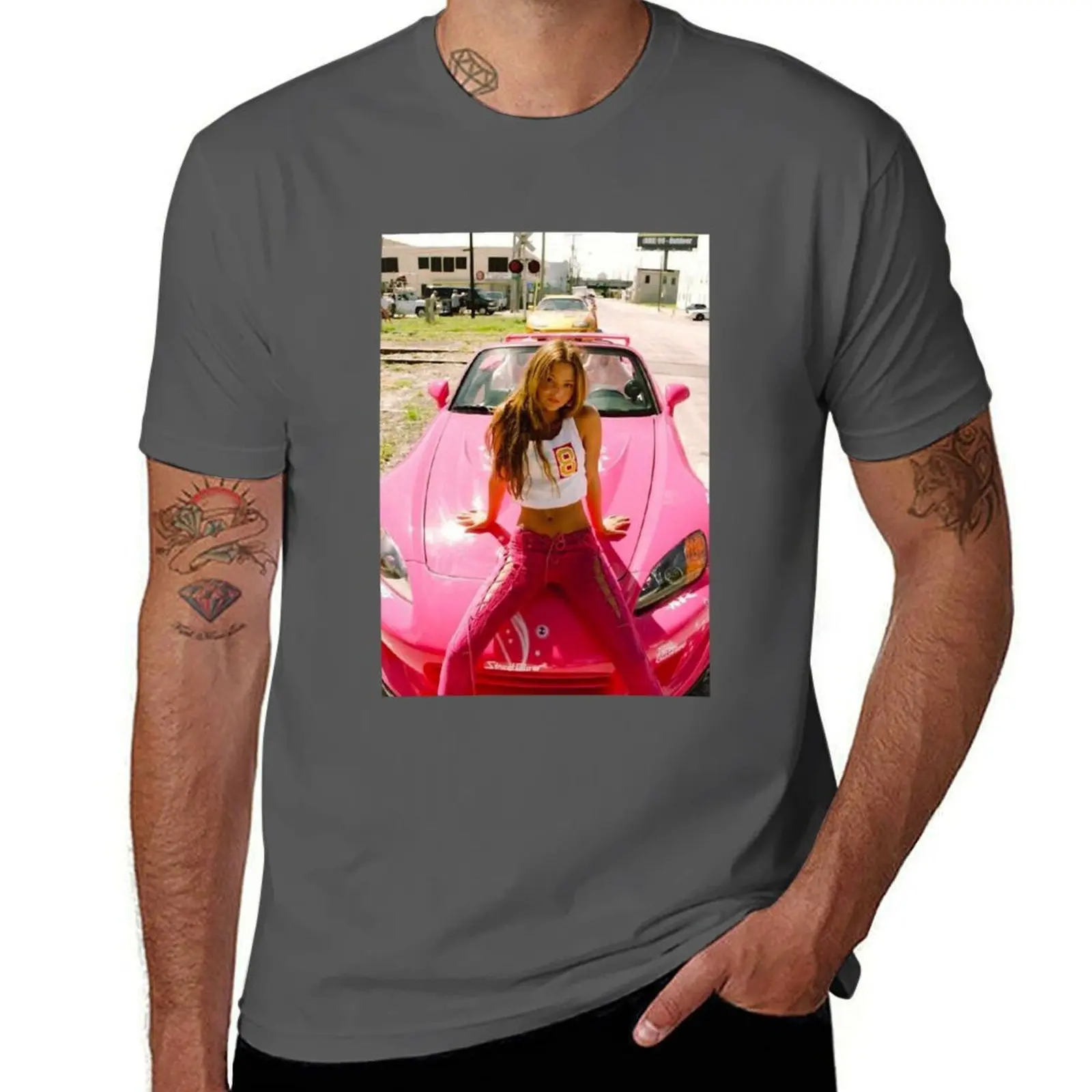 

DEVON AOKI PINK RACE CAR POSTER T-Shirt Basic Lightweight Short Sleeve Tee