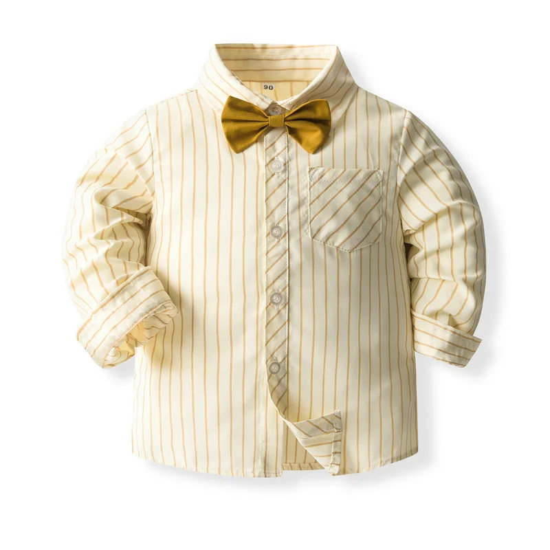 Frühling Herbst Kinder Kleidung Jungen Mode Gentleman Streifen Baumwolle Langarm Baby Tops Hosen + Träger + Krawatte Kinder Sets BC1486-1