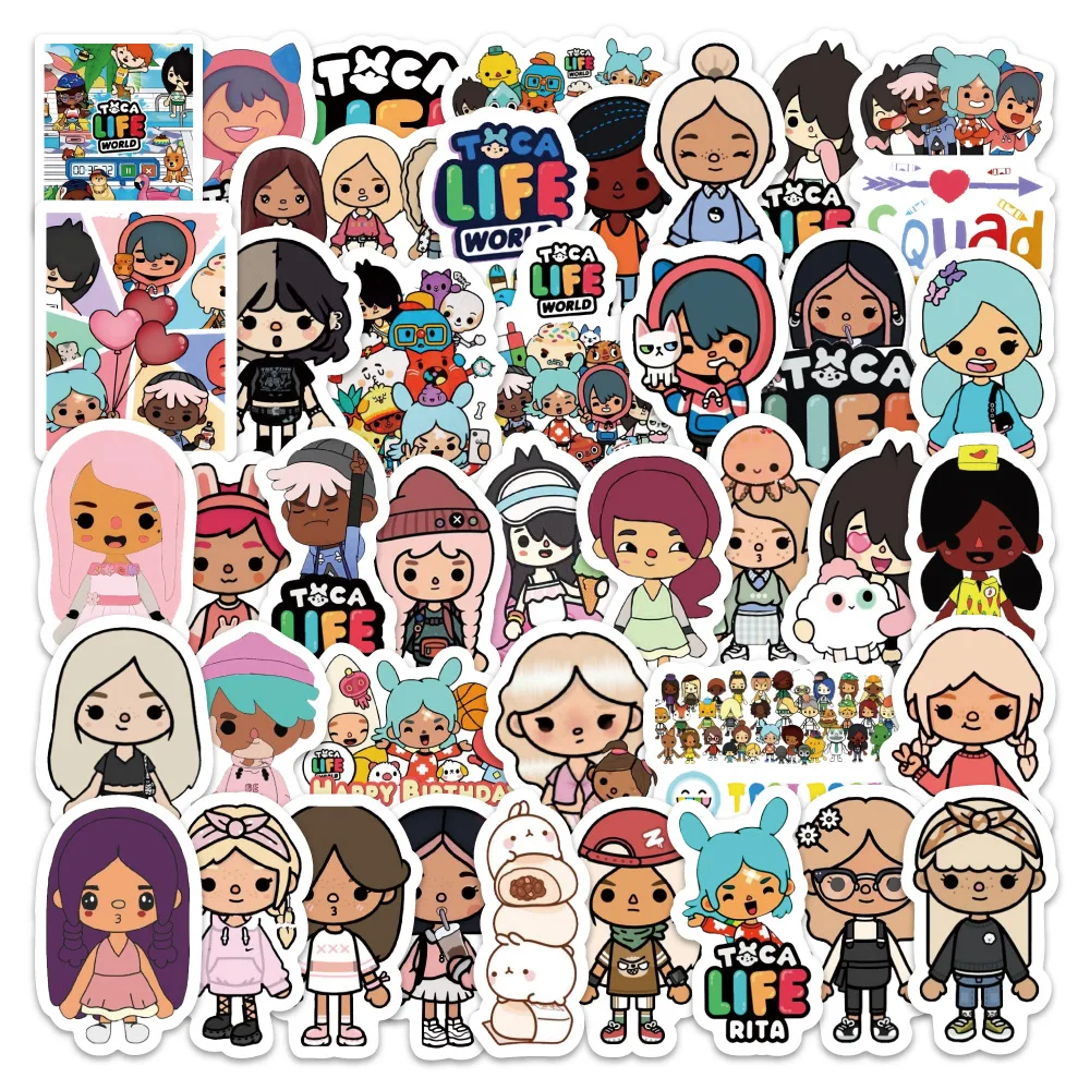 

80 шт. милые наклейки Toca Boca Toca Life World DIY наклейки Скрапбукинг телефон багаж водонепроницаемые наклейки