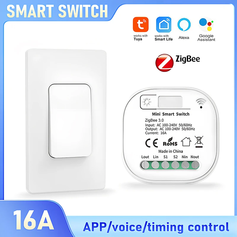 

Tuya Zigbee Smart Switch with Alexa Voice Control | Self-Powered Wireless Remote Double Control Timer – No Wiring Required