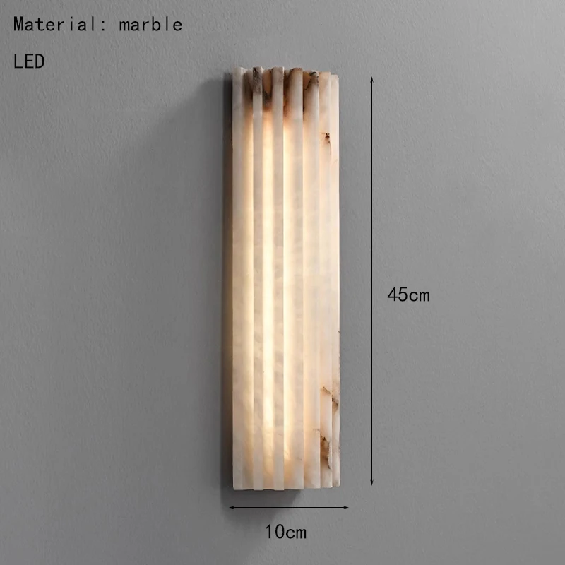 Creatieve echte marmeren LED-wandlamp Art Deco kamerdecoratie blaker salon restaurant hotel badkamer stenen verlichting