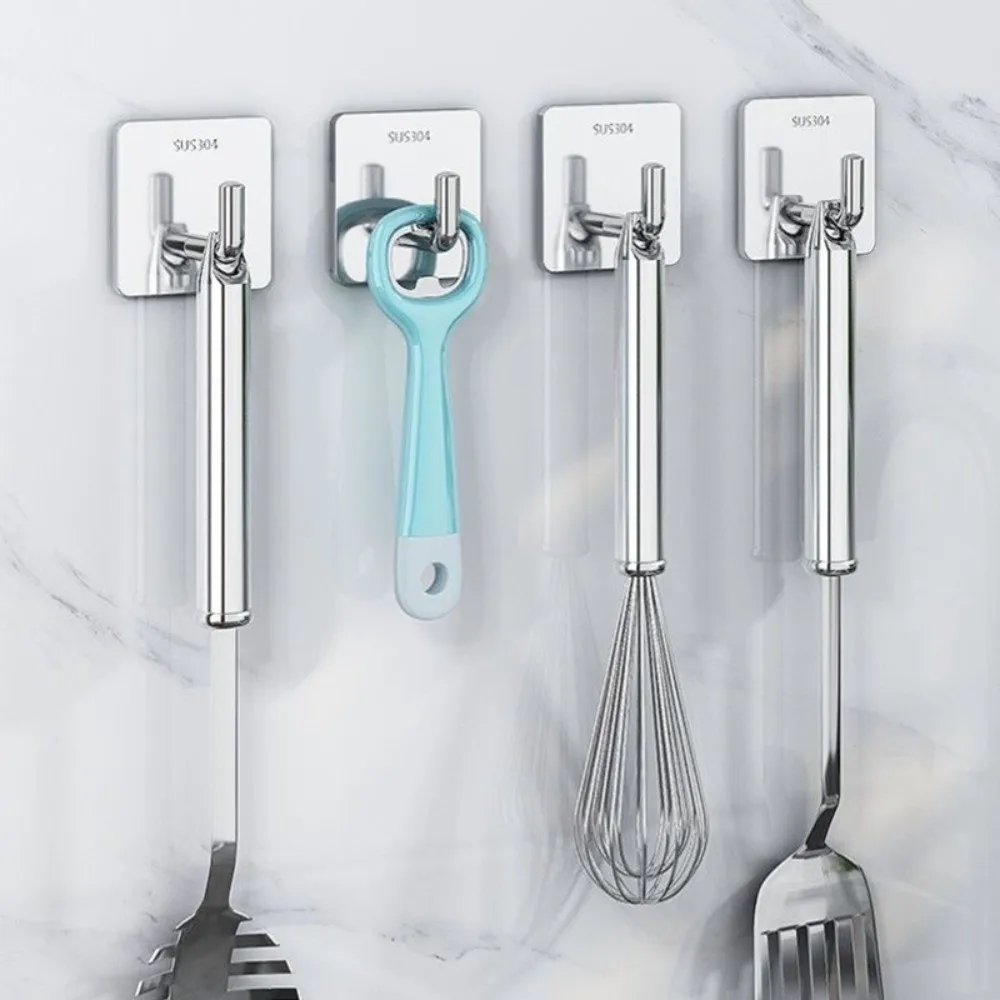 

20 шт. прочный клейкий крючок из нержавеющей стали, утолщенный многоцелевой прочный клейкий крючок, квадратный компактный несущий крючок