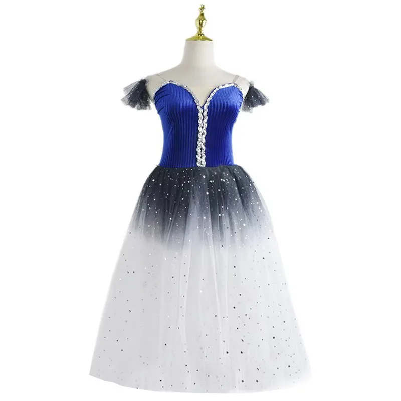 Children's Palace Attire Ballet Long Dress Kids Girls Women Professional Tutu Ballet Swan Lake Dance Performance Costumes