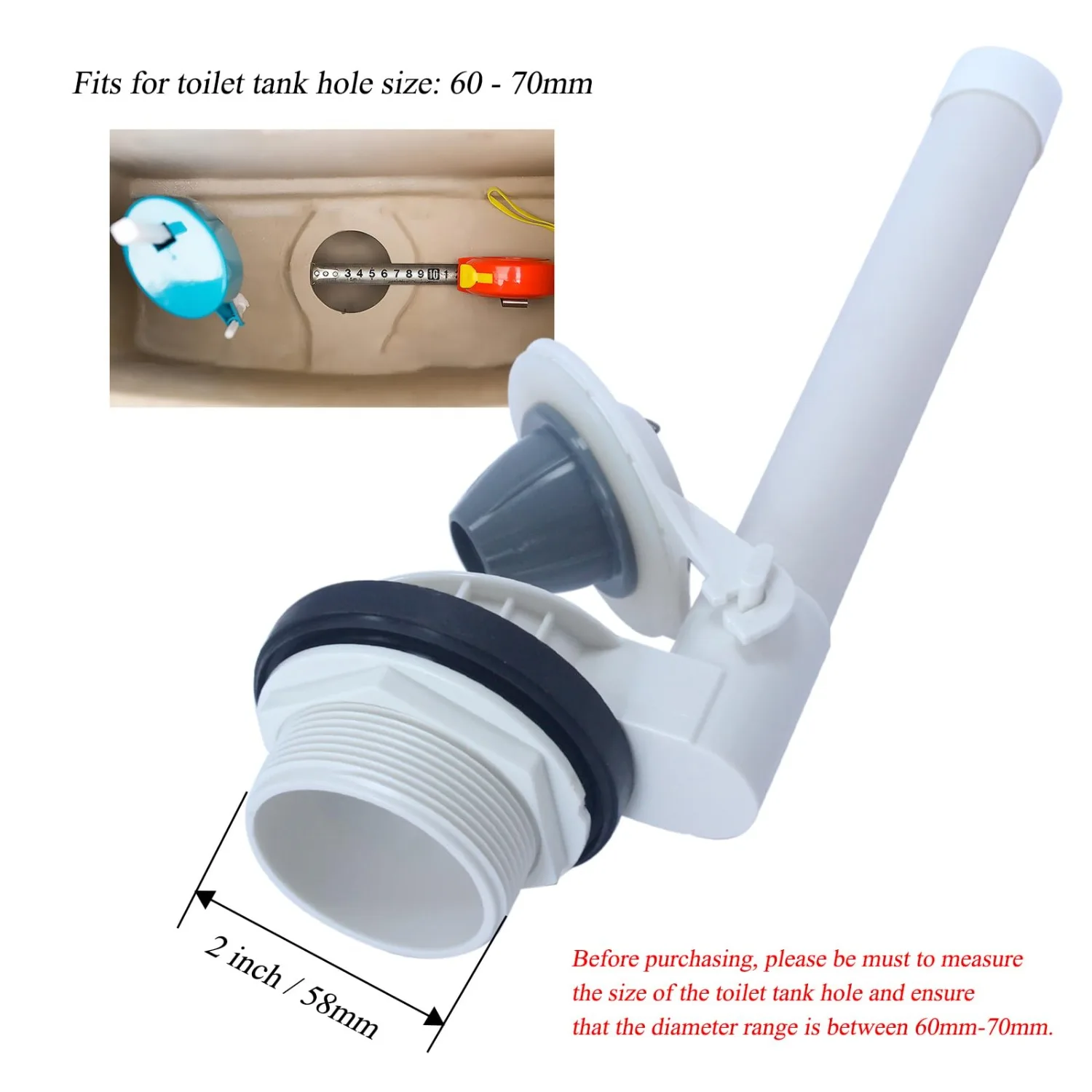 Kit de substituição de design de duas peças com válvula de descarga de vaso sanitário de 2 polegadas inclui corrente de flapper e junta de parafuso de tanque compatível com TOTO