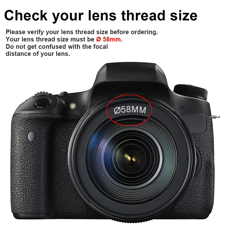 58MM 0.43X Professional HD Wide Angle Lens (W/Macro Portion) For Canon EOS 70D 77D 80D 90D Rebel T8i T7 T7i T6i T6s T6