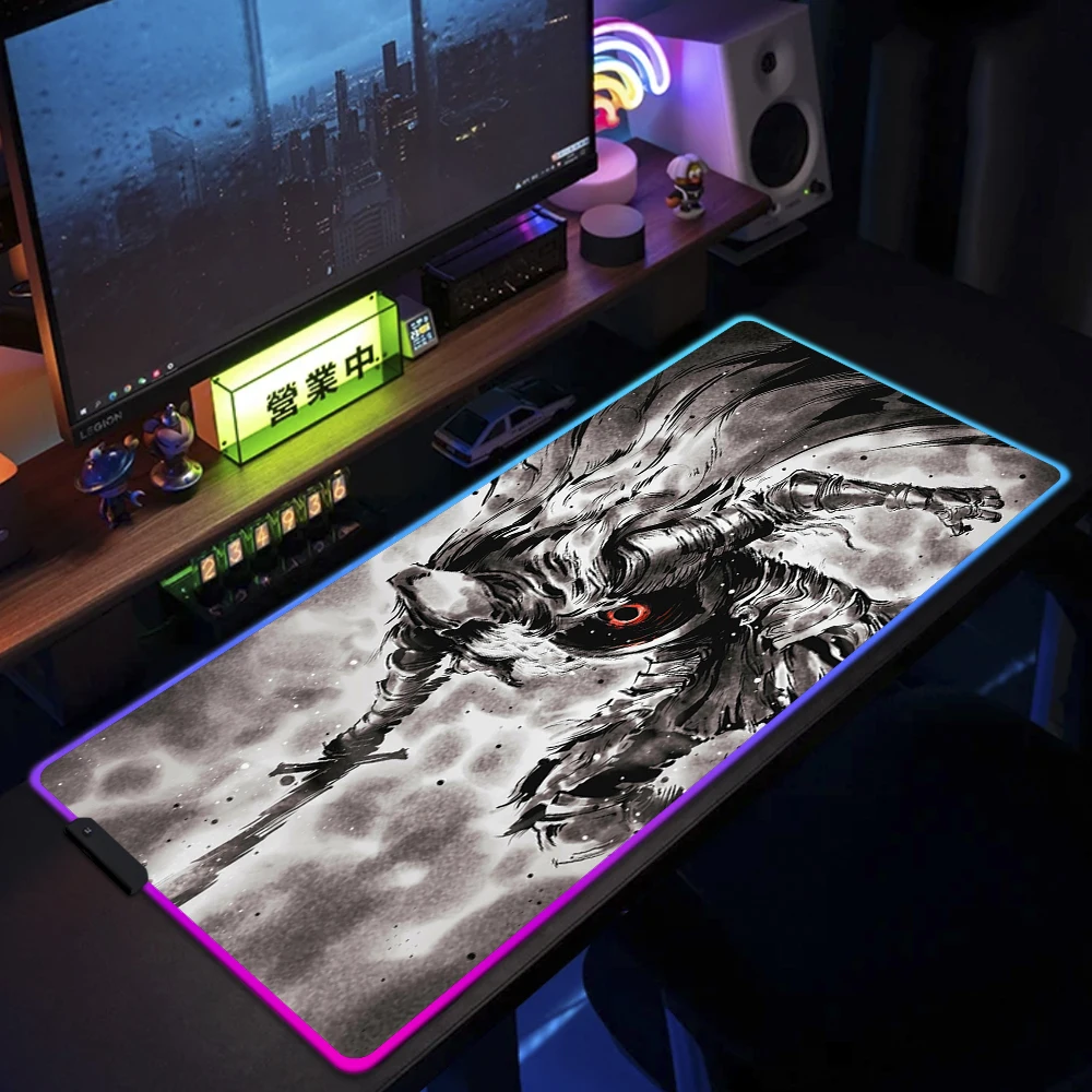 

Dark Souls Large Game RGB Mouse Pad Rubber LED Gaming Mousepad XXL 900x400mm Keyboard Pads Gamer Table Desk Mat With Backlit