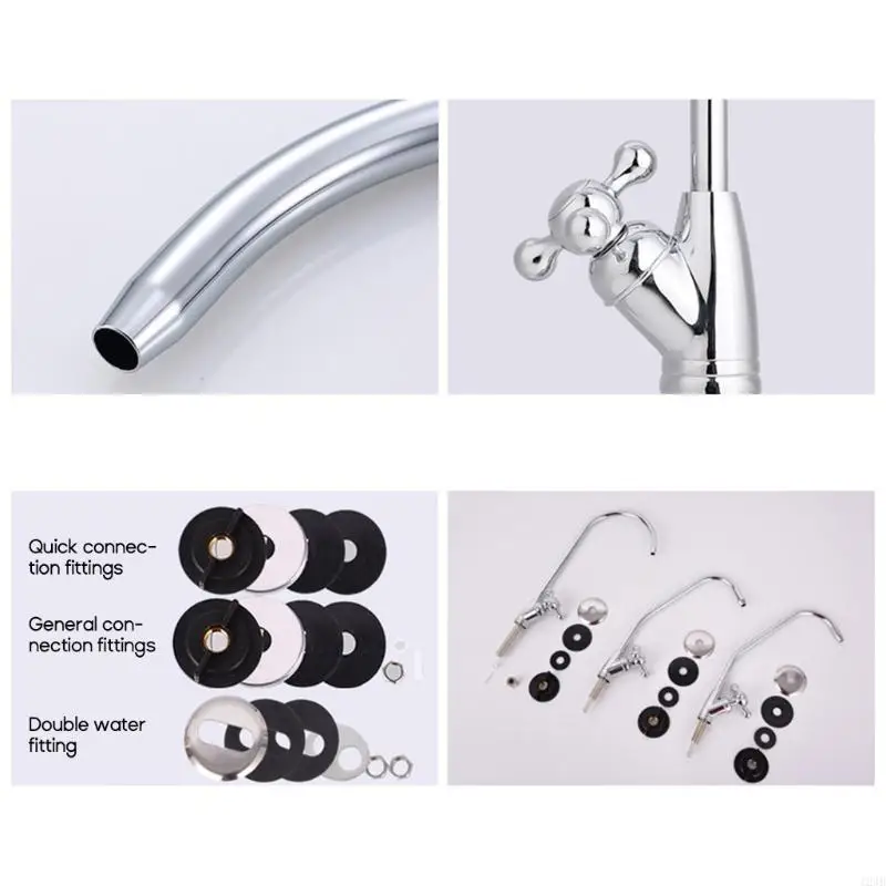 

124B 1/4-inch Tube Faucet Tap Stainless Drinking Water Faucet Beverage Faucet for Water Purifier Drinking Water with Fittings