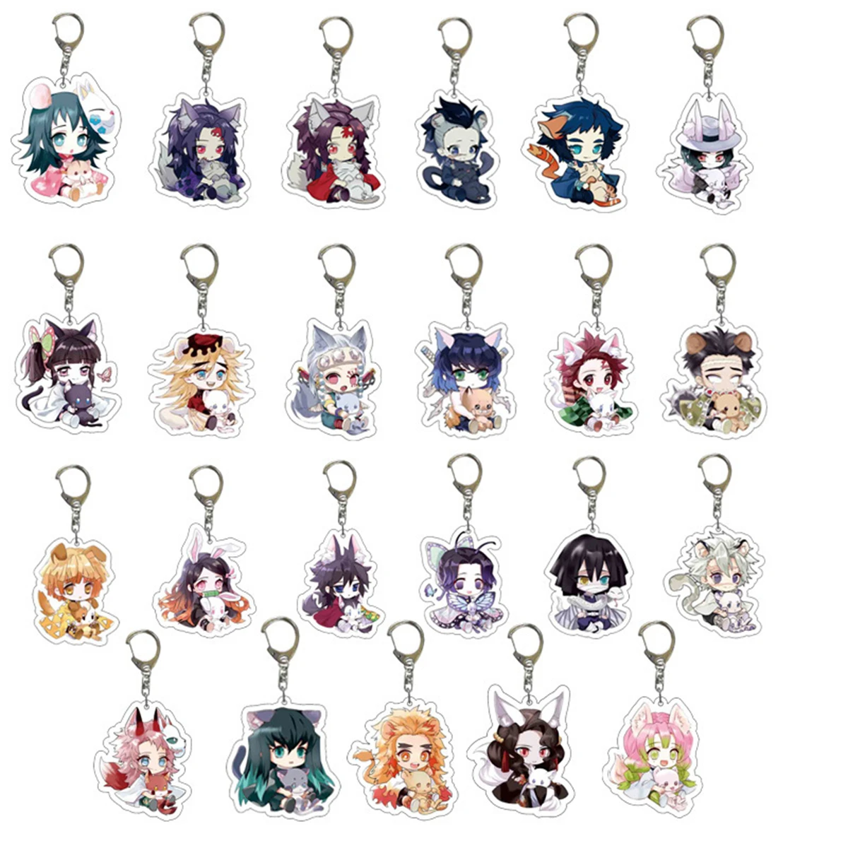 Anime Acrylic Keychain Demon Slayer y2k Cartoon Character Pendant Suitable for Bags and Keys,cosplay gifts Perfect Gift for Fans