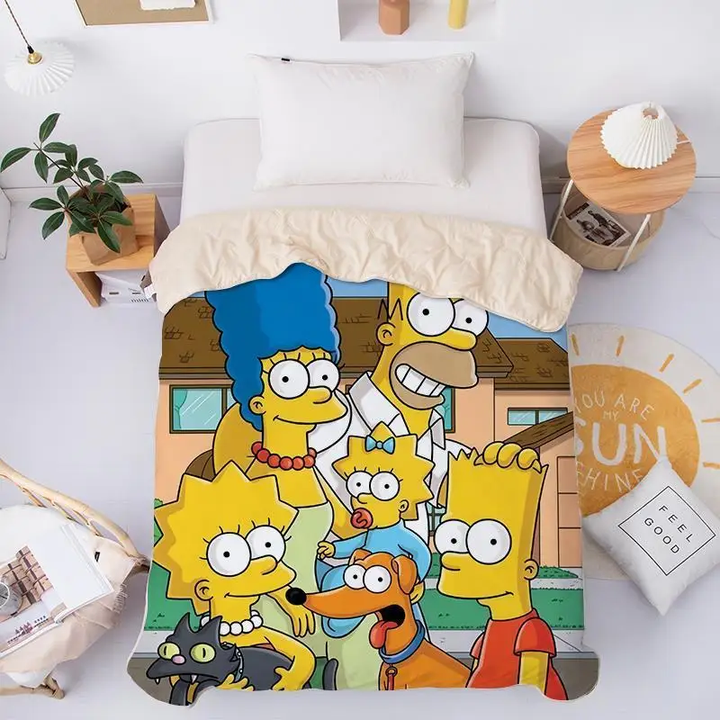 The Simpsons Marge Homer Sommer-Kühldecke mit hohem Farbwert, Digitaldruck, für Zuhause, maschinenwaschbar, Klimaanlagen-Decke – Detail 3