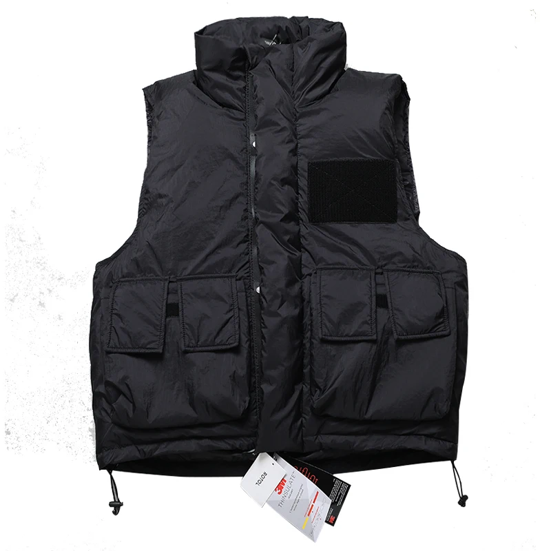 

25ss New High Quality Retro Functional Nylon Down Multi Bag Vest for Men Sleeveless Coat
