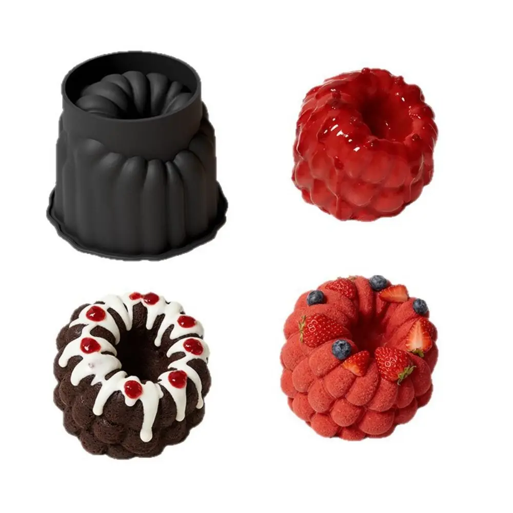 1/6/12/24-Cell Raspberry Mousse Mold Heat-Resistant Reusable Chocolate Dessert Mold DIY Food-Grade Silicone