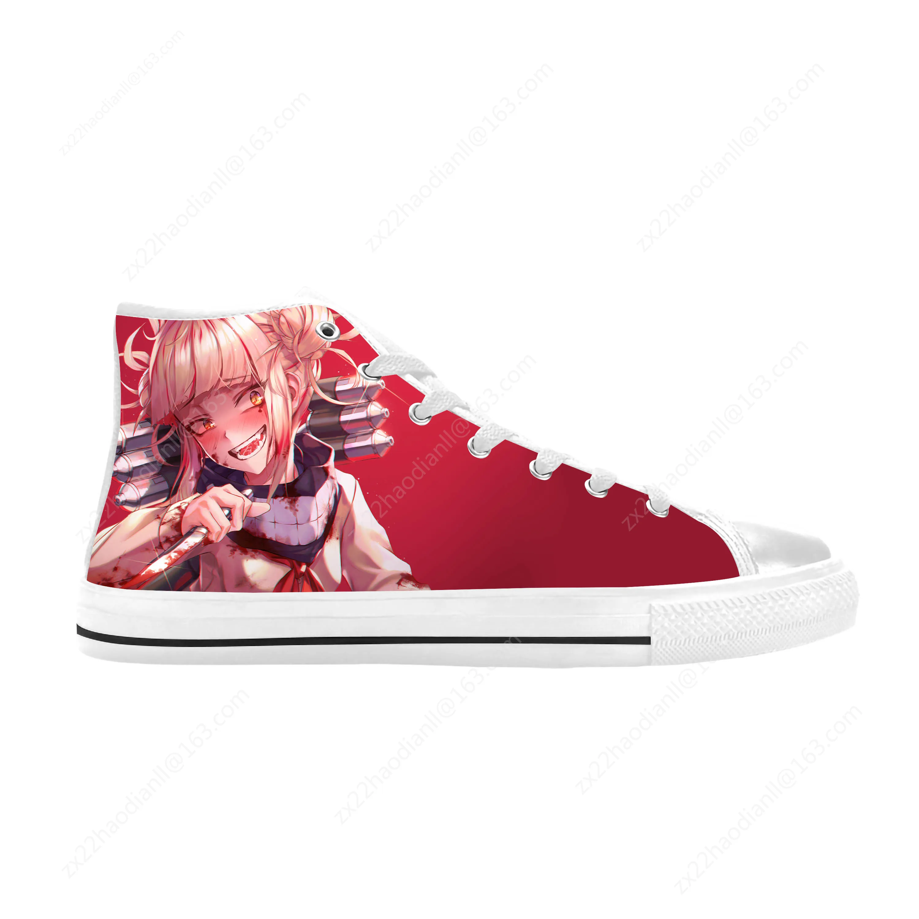 Japanese Manga Anime My Hero Academia Toga Himiko Casual Cloth Shoes High Top Comfortable Breathable 3D Print Men Women Sneakers