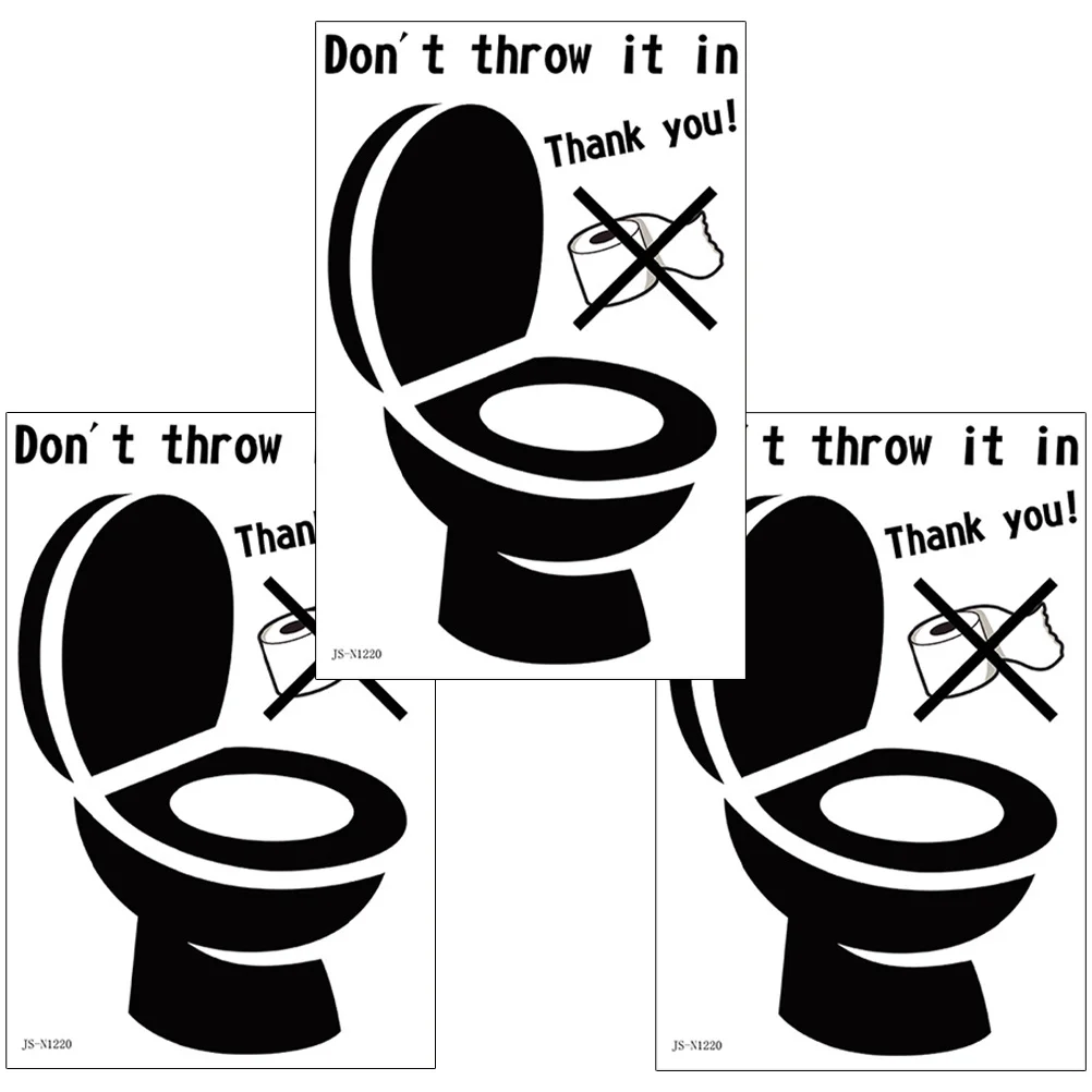 

3pcs Toilet Seat Cover Decal Frosted Removable Bathroom Sticker Decorative Pvc Wall Art Home Decal For Smooth Surfaces