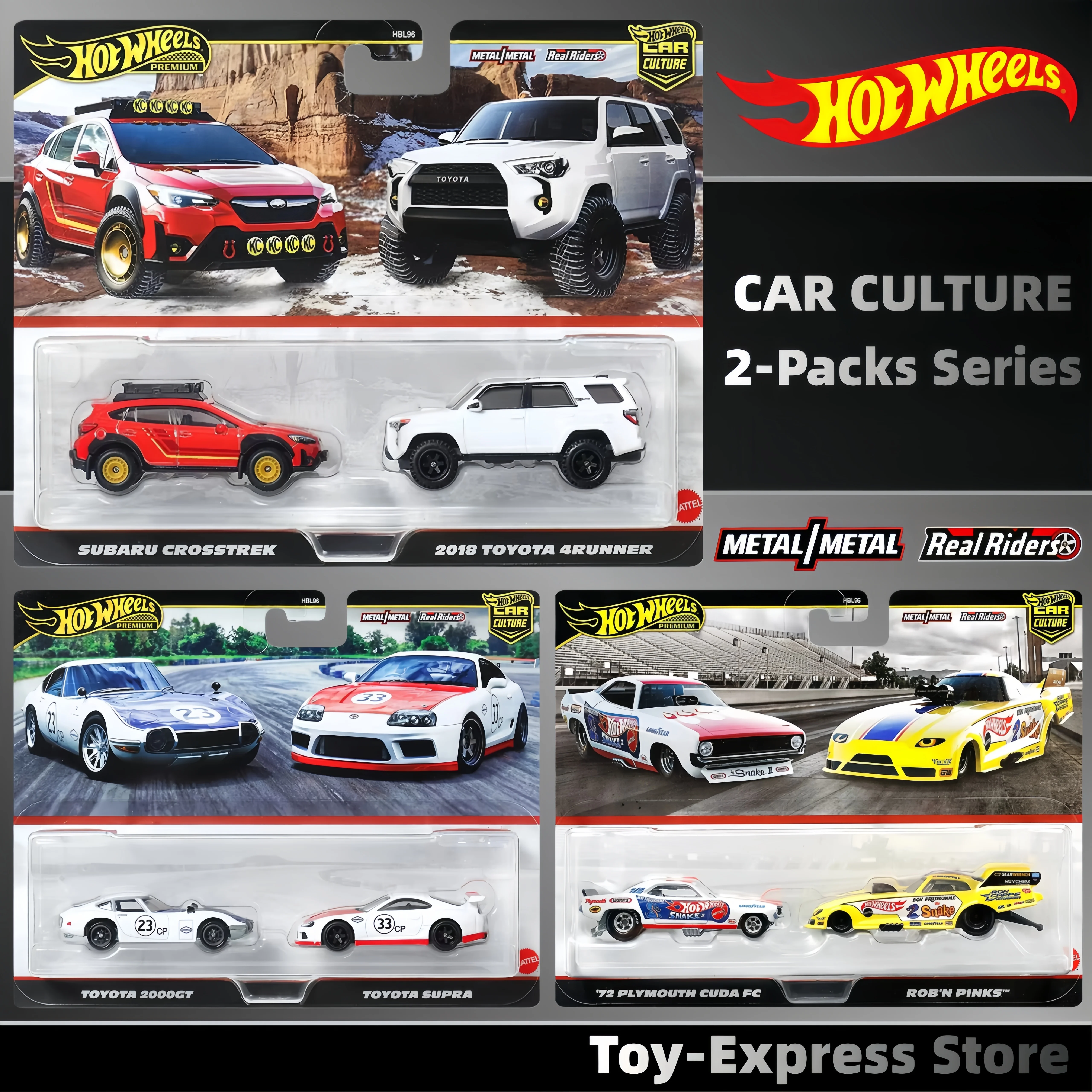 

Hot Wheels Premium 2025 Car Culture 2-Packs Children Toys Subaru Toyota Plymouth 1:64 Car Model Hotwheels 2025 Boys Kids Toys