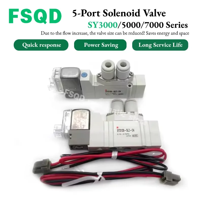 SY3120 SY3220 SY3320 SY3420 SY3520-5LZ 5LD 5L 5D 5DZD 5DZ 5DZE 5DD-C4 C6 M5 5-Port الملف اللولبي صمام SY3000/5000/7000