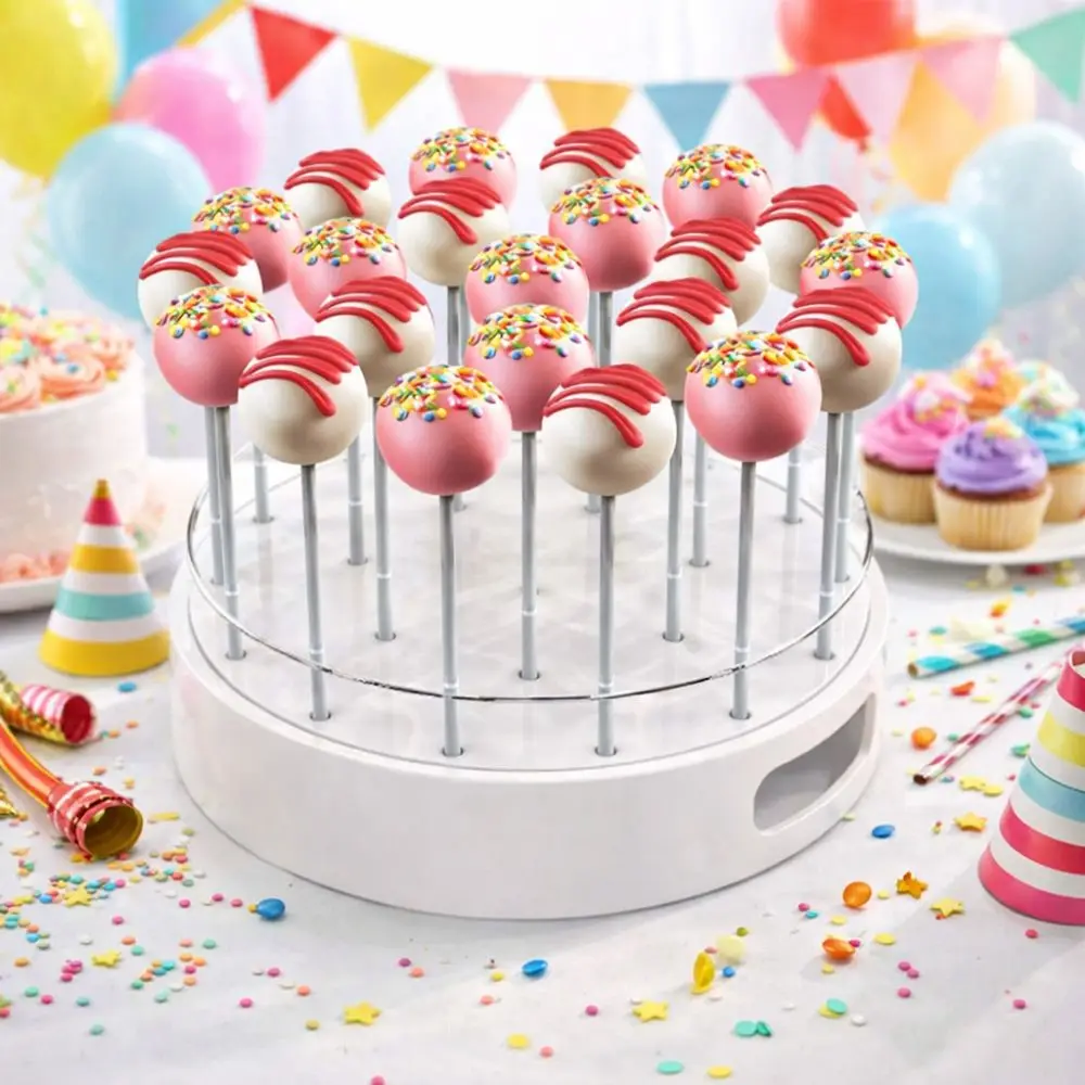 

Подставка для кейк-попсов на 22 отверстия, круглая, прозрачная, из акрила, универсальная, элегантная подставка для десертов, декор для праздничного стола