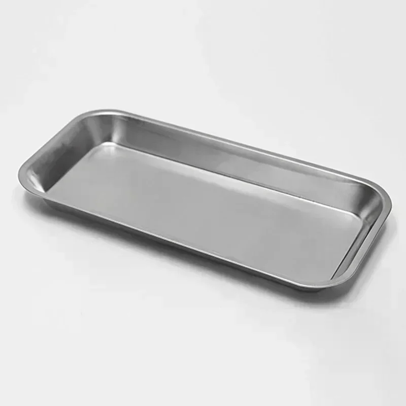 Kitchen Tray Stainless Steel Square Storage Tray Dental Tool Nail Tattoo Dental Device Supplies Tray Dish 1pcs