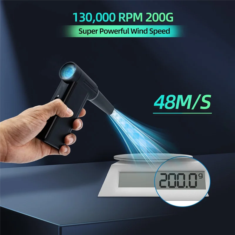 B51CNEW! Powerful 130000RPM Fan, Cordless Compressed Air Duster For Car And Home Electronics Cleaning