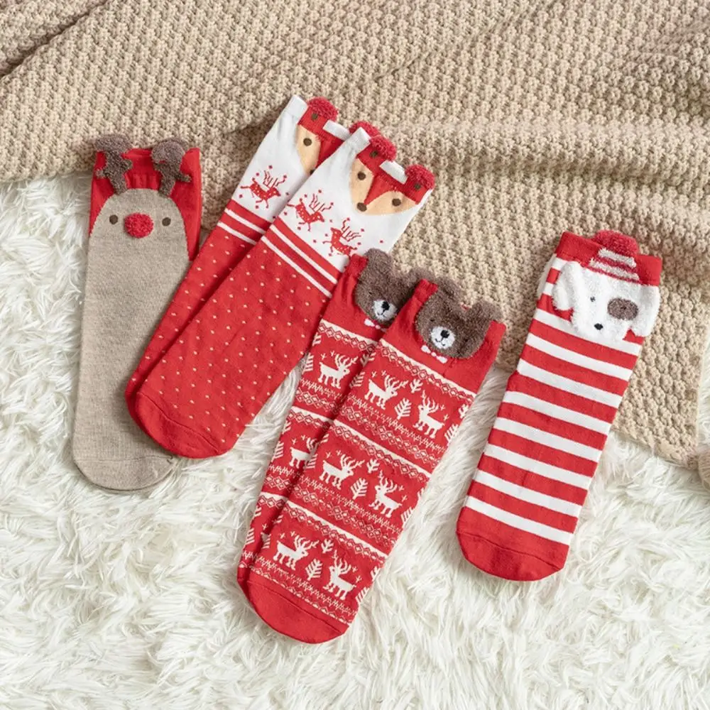 

Deer Winter Christmas Cotton Socks Soft Cartoon Floor Socks Warm Bear Carpet Socks Women